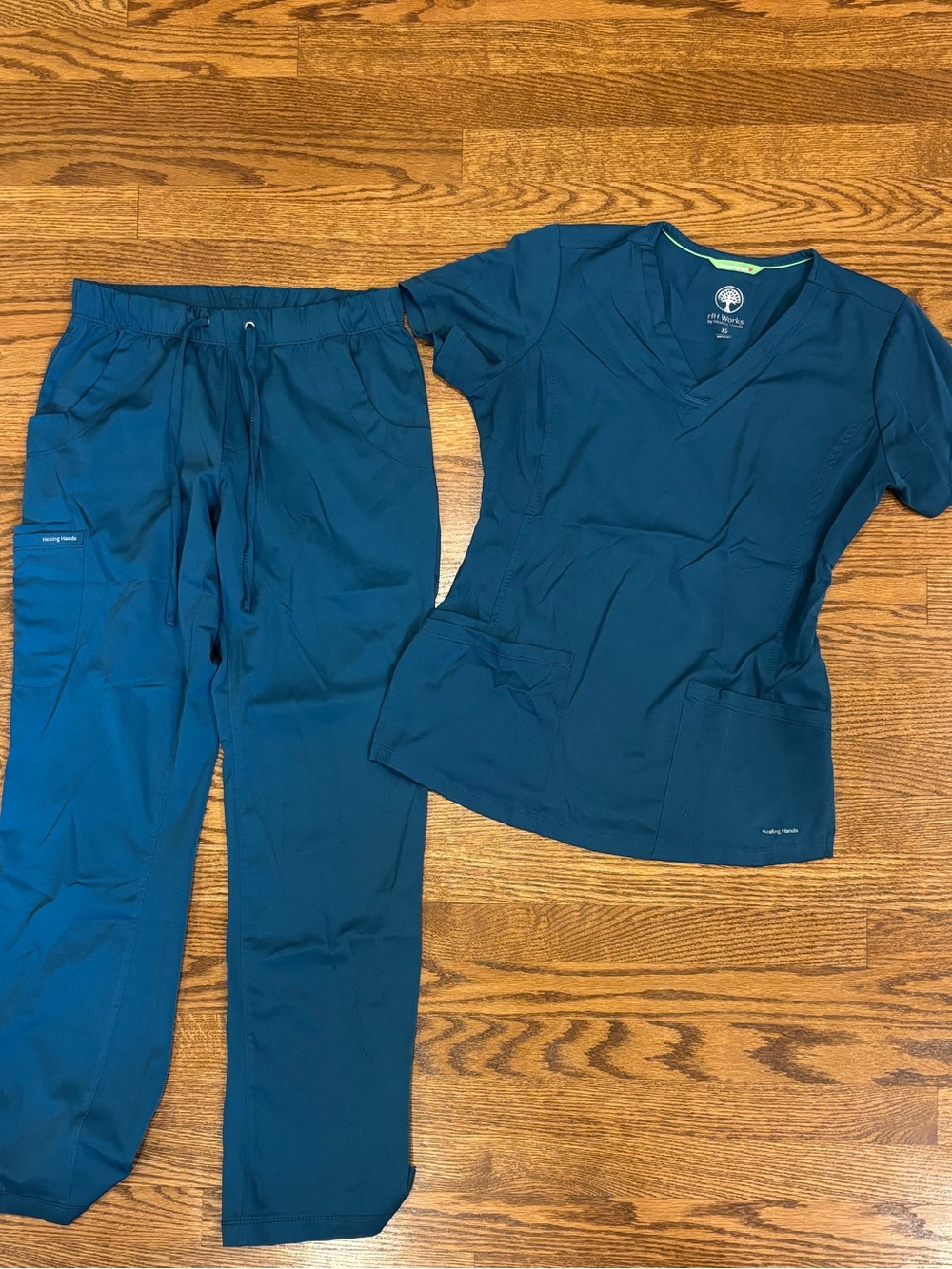 XS Teal Healing Hands Scrubs